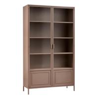 WOOOD Vitrinekast 'Ronja' 189 x 110cm, kleur Military Brown - thumbnail