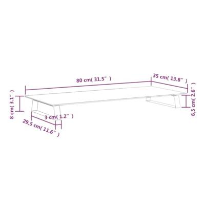 VidaXL Monitorstandaard 80x35x8 cm gehard glas en metaal zwart