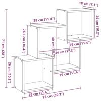 Wandkast 78x18x71 cm bewerkt hout wit - thumbnail