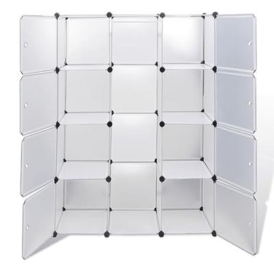 VidaXL Kast met 9 compartimenten modulair 109x36,5x143 cm wit