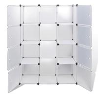 VidaXL Kast met 9 compartimenten modulair 109x36,5x143 cm wit - thumbnail