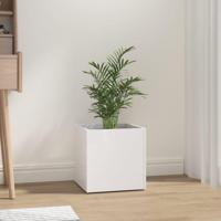 Plantenbak 40x40x40 cm bewerkt hout hoogglans wit - thumbnail