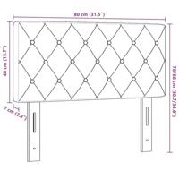 LED Hoofdbord met Kristallen Knopen, Geplooid, Donkergrijs, 80 cm, Velours - thumbnail