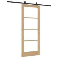 Schuifdeur met Hardware Set 'ORKDAL'Massief Hout en Glas - thumbnail