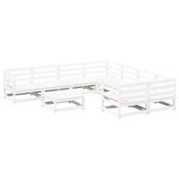 9-delige Loungeset massief grenenhout wit - thumbnail