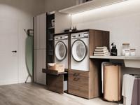 Kast WASHING 2 machines naast elkaar MEDIUM walnoot - thumbnail
