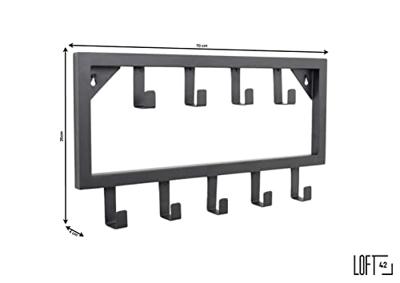 LOFT42 Bono Small Kapstok - Zwart - Metaal - 9 haken - 50x26x4
