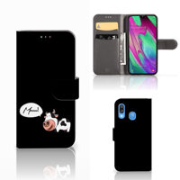 Samsung Galaxy A40 Leuk Hoesje Cow - thumbnail