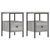 Nachtkastjes 2 st 34x36x50 cm bewerkt hout grijs sonoma eiken - thumbnail