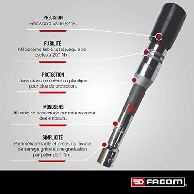 Facom 306d sleutel met automatische herinstelling zonder opzetstuk - R.304DA