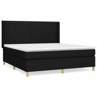 Boxspring met matras stof zwart 180x200 cm - thumbnail
