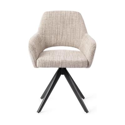 Jesper Home Yanai eetkamerstoel Caramel Grid turn black