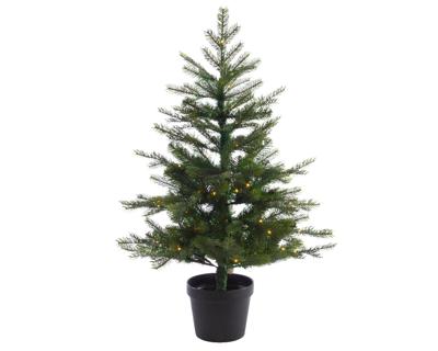 Everlands Grandis verlichte kunstkerstboom op batterijen groen 120cm, 100 lampjes