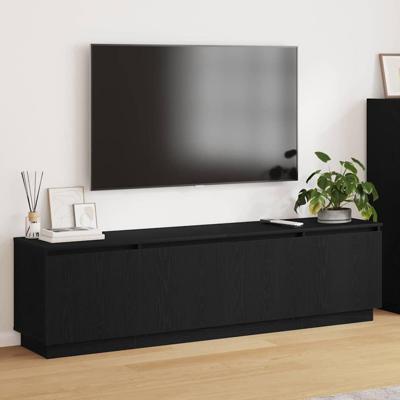 TV-kast met LED Zwart eiken 180 x 38 x 49 cm Bewerkt hout
