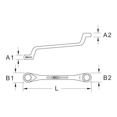 KS Tools 9637407 963.7407 Dubbele ringsleutel Sleutelbreedte (metrisch) 22 - 27 mm
