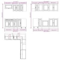 11-delige Keukenkastenset Porto bewerkt hout artisanaal eiken - thumbnail