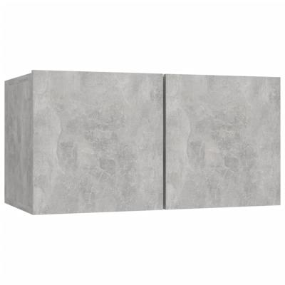 6-delige Tv-meubelset bewerkt hout betongrijs - thumbnail