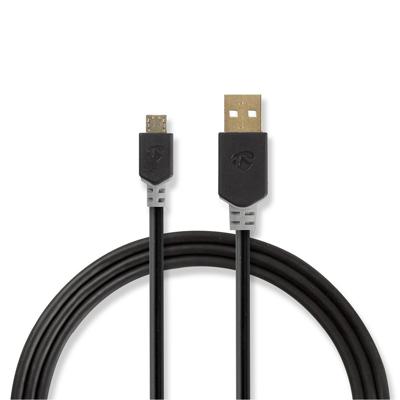 Kabel USB 2.0 | A male - Micro-B male | 1,0 m | Antraciet