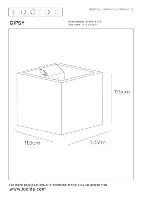 Lucide GIPSY - Wandlamp - 1xG9 - Wit