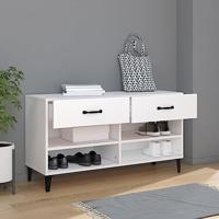 Schoenenkast 102x35x55 cm bewerkt hout wit - thumbnail