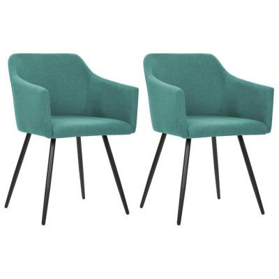 vidaXL Eetkamerstoelen 2 st stof groen