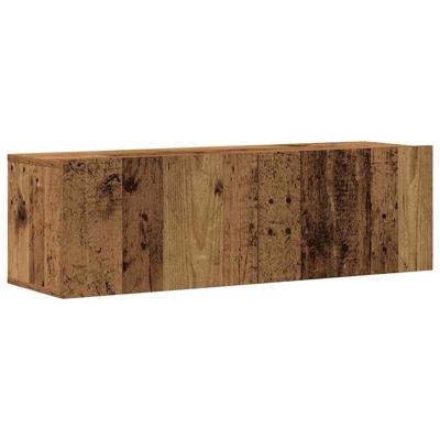 7-delig Tv-meubelset wandmontage bewerkt hout oud houtkleurig