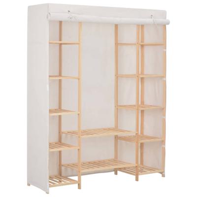VidaXL Kledingkast 135x40x170 cm stof wit VidaXL Kledingkast 135x40x170 cm stof wit