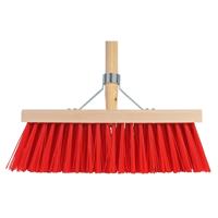 Talen tools bezem rood 35 cm met steel 140 cm - thumbnail