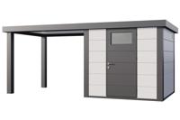 Telluria | Tuinhuis Classico 2424 met Overkapping Open Lounge Large | Links | Wit - thumbnail