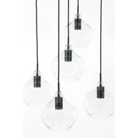 Light & Living Hanglamp 'Rakel' Getrapt, 5-Lamps, kleur Mat Zwart - thumbnail