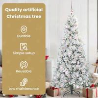 VidaXL Kunstmatige inklapbare kerstboom wit 180 cm pe en pvc - thumbnail