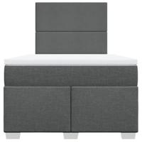 Boxspring met matras stof donkergrijs 120x200 cm - thumbnail