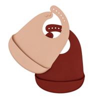 We Might Be Tiny - Catchie Bib 2 pack, Rust and beige (28TICB04) - thumbnail