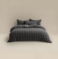 RoyalTextile - Pom Pom Dekbedovertrek - Teddy - Antraciet - 240 x 220 - thumbnail