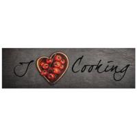 Keukenmat wasbaar kooktekst 45x150 cm fluweel - thumbnail