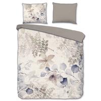Descanso Dekbedovertrek "bladeren" - Zand - (200x200/220 cm) - Biologisch Katoen satijn - thumbnail