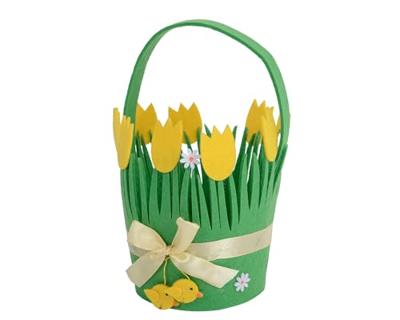 Decoris Mandje vilt pasen ø12xh19cm