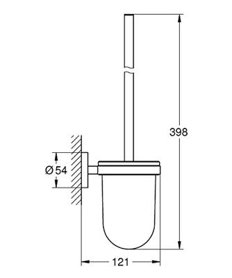 Closetborstelset GROHE Essentials New Muurbevestiging Supersteel