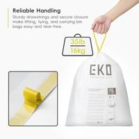 Afvalzak EKO type F-1 18-28 liter met trekband wit 20 stuks - thumbnail
