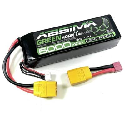 Absima LiPo accupack 11.1 V 6000 mAh Aantal cellen: 3 50 C Stick XT90 Absima LiPo accupack 11.1 V 6000 mAh Aantal cellen: 3 50 C Stick XT90