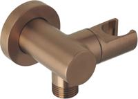 Ben muuraansluiting met handdouchehouder geborsteld koper pvd - thumbnail