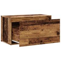 Halbankje 80x40x45 cm bewerkt hout oud houtkleurig - thumbnail