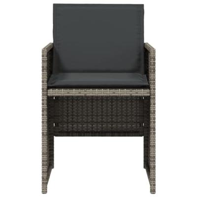 Tuinstoelen 4 st met kussens poly rattan grijs - thumbnail