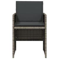 Tuinstoelen 4 st met kussens poly rattan grijs - thumbnail