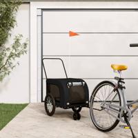 Hondenfietstrailer oxford stof en ijzer zwart - thumbnail