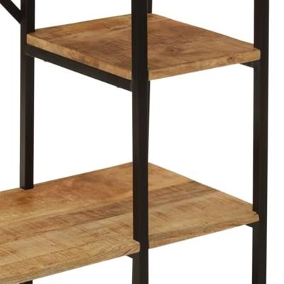 VidaXL Kledingrek met schappen 90x40x190 cm massief mangohout en ijzer