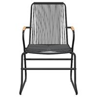 5-delige Tuinset PVC-rattan zwart - thumbnail