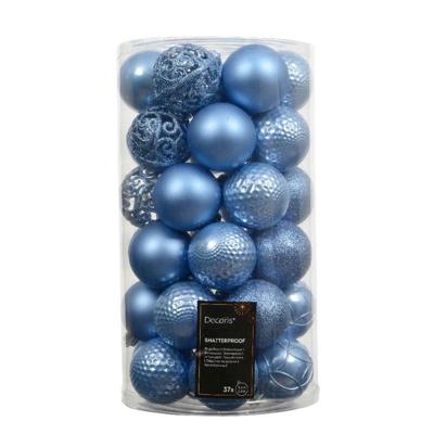 Kerstbal kunststof d6 cm sky blauw 37 st Decoris - Decoris Kerstbal kunststof d6 cm sky blauw 37 st Decoris - Decoris