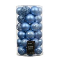 Kerstbal kunststof d6 cm sky blauw 37 st Decoris - Decoris - thumbnail