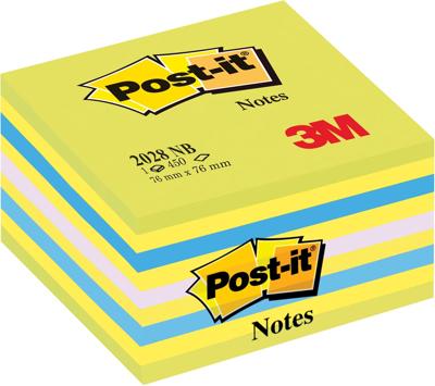Memoblok post-it 2028 76x76mm kubus assorti Memoblok post-it 2028 76x76mm kubus assorti